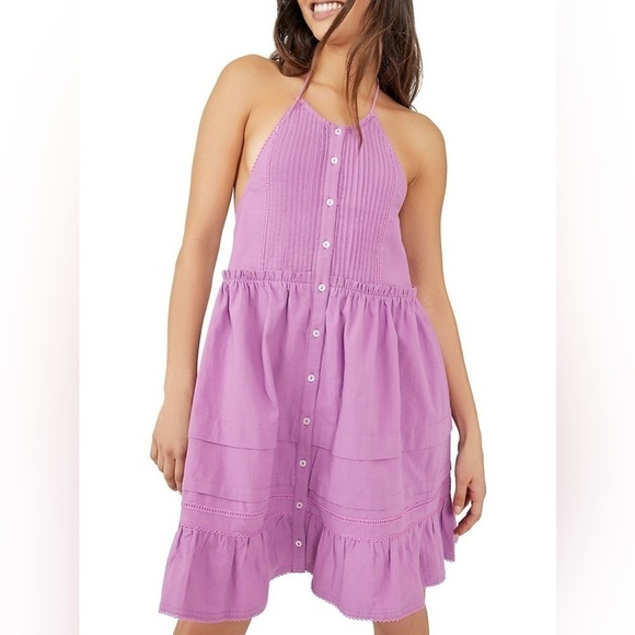 NWT FREE PEOPLE Desert Days Halter Mini  Dress XL - Picture 1 of 10